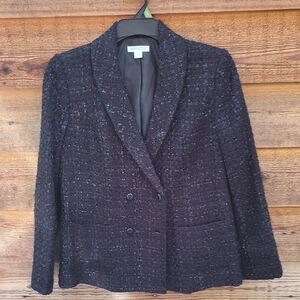 Pendelton all Black Textured Blazer 14 Lurex  possibly Vintage